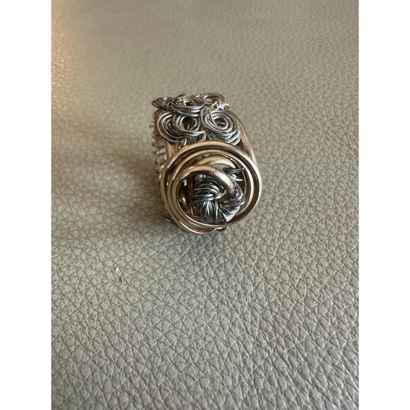 14k Gold Fill Wire ring with Fine Silver wire wrap Size 8 - Picture 5 of 5